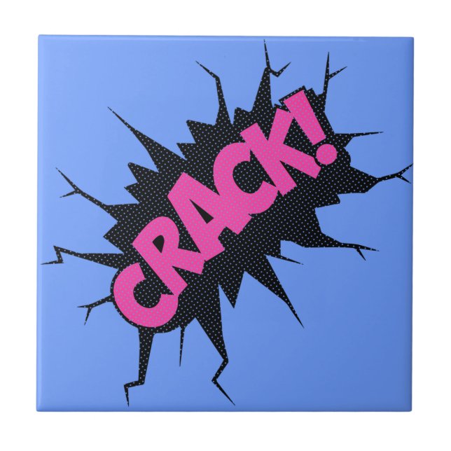 Funny Ceramic Tile Speech Bubbles - Crack (Front)