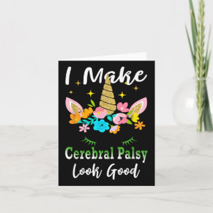 Funny Cerebral Palsy Awareness Unicorn Green Card