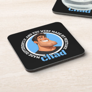 Funny Chad Character Sarcastic Quote Graphic Illus Coaster