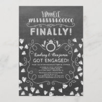 Funny Chalkboard Style Finally Engagement Party