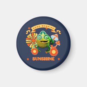Funny Chameleon Good Morning Sunshine Retro Art Magnet