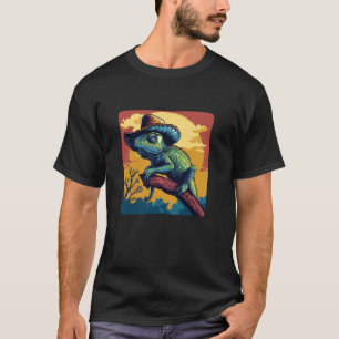 Funny Chameleon Rocking a Cowboy Look T-Shirt