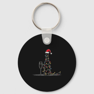 Funny Champagne Christmas Graphics Lights Lover Dr Keychain
