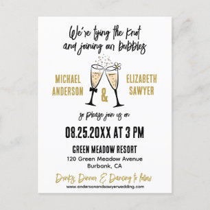 Funny Champagne Themed Flat Save The Date Card