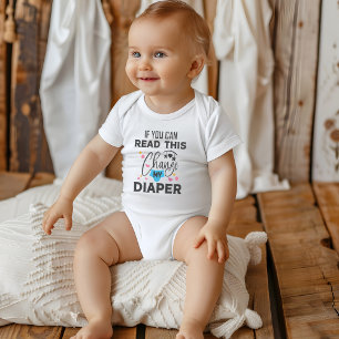 Funny Change My Diaper Quote Baby Bodysuit