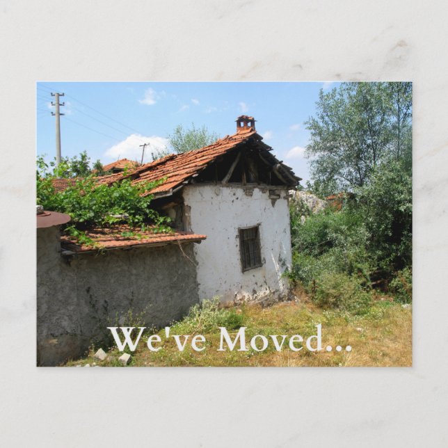 Funny Change of Address Card Dilapidated Old House (Front)