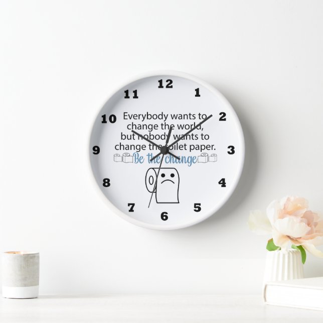 Funny change toilet paper roll bathroom clock (Home)