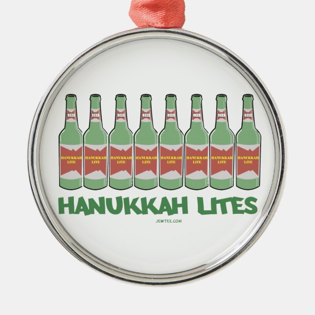 FUNNY  CHANUKAH HANUKKAH LITES GIFTS METAL ORNAMENT (Front)