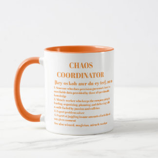 Funny Chaos Coordinator Definition Office Coworker Mug