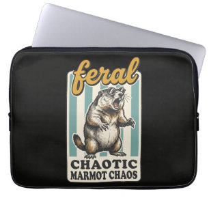Funny Chaotic Marmot Chaos Meme Design Laptop Sleeve