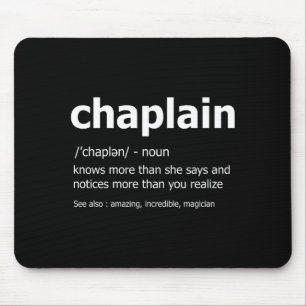 Funny Chaplain Definition New Job Gift For Chaplai Mouse Pad