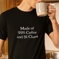 Funny Character Made of 99% Coffee and 1% Chaos