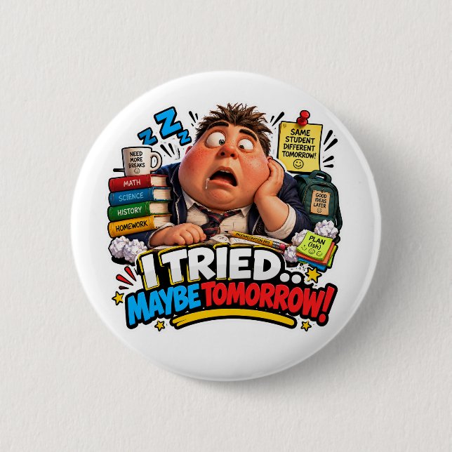 Funny Characters Back to School Balloon 2 Inch Round Button (Front)