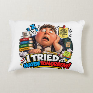 Funny Characters Back to School Balloon Accent Pillow