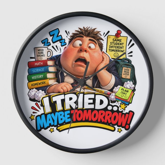 Funny Characters Back to School Balloon Clock (Front)
