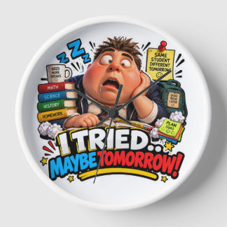 Funny Characters Back to School Balloon Clock