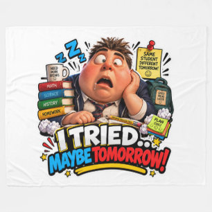 Funny Characters Back to School Balloon Fleece Blanket