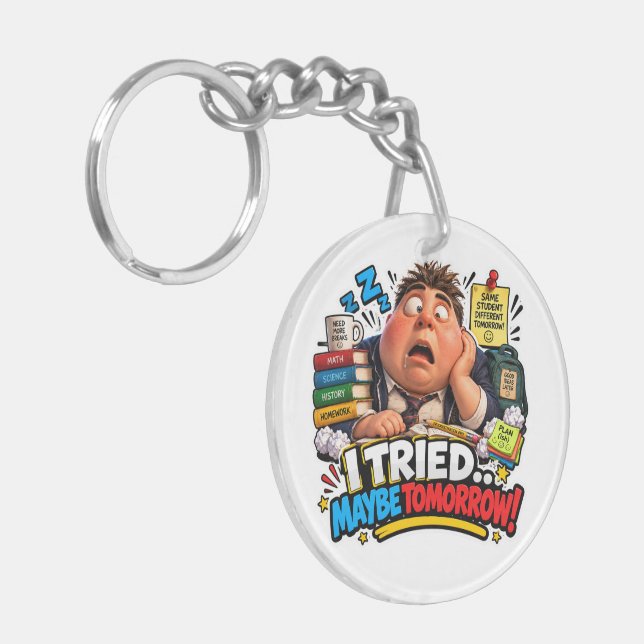 Funny Characters Back to School Balloon Keychain (Front Left)