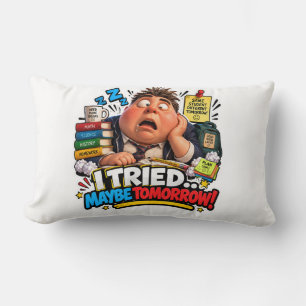Funny Characters Back to School Balloon Lumbar Pillow