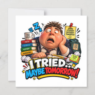 Funny Characters Back to School Balloon Magnetic Invitation