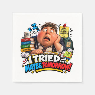 Funny Characters Back to School Balloon Napkin