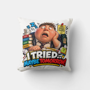 Funny Characters Back to School Balloon Throw Pillow