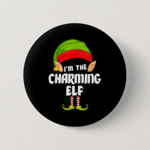 Funny Charming Elf Matching Family Group Pj Christ 2 Inch Round Button