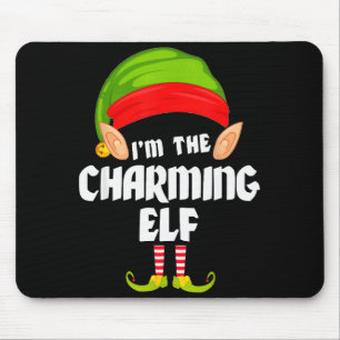 Funny Charming Elf Matching Family Group Pj Christ Mouse Pad