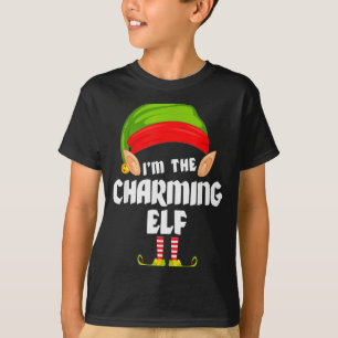 Funny Charming Elf Matching Family Group Pj Christ T-Shirt