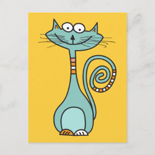 Funny Chat carte postale couleur personnalisée