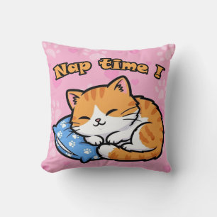 Funny Chat Coussin "Nap Time"