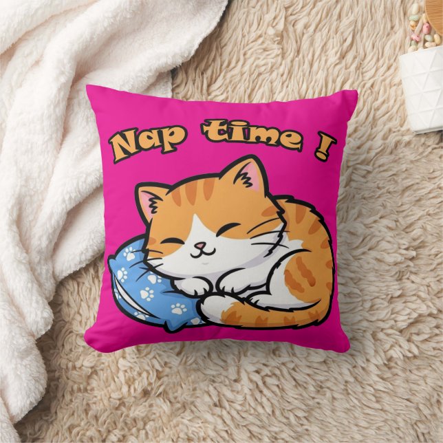 Funny Chat Coussin "Nap Time" (Couverture)