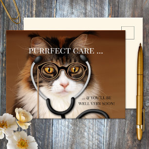 Funny Chat Docteur Se Bien Bientôt Carte Postale