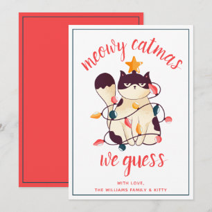 Funny Chat Meowy Catmas Sarcastic Pun Carte de vac