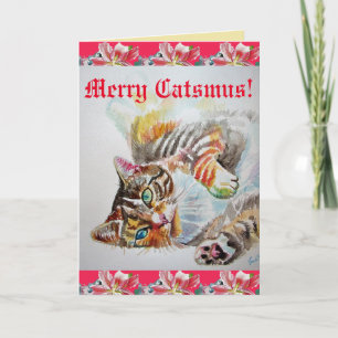 Funny Chat Merry Catsmas chats Carte de Noël