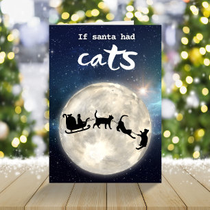 Funny chat noir carte de vacances de Noël