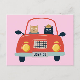 Funny Chats Joyride en voiture de chat carte posta