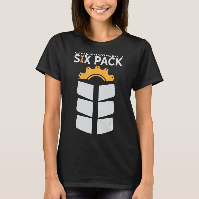 Funny Check Out My Six Pack Civil Engineer's Six P T-Shirt (Front)
