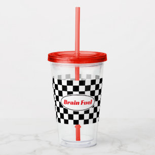 Funny Checkered Flag Travel Acrylic Tumbler