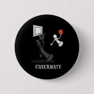 Funny Checkmate Chess Basketball Game Board King P 2 Inch Round Button