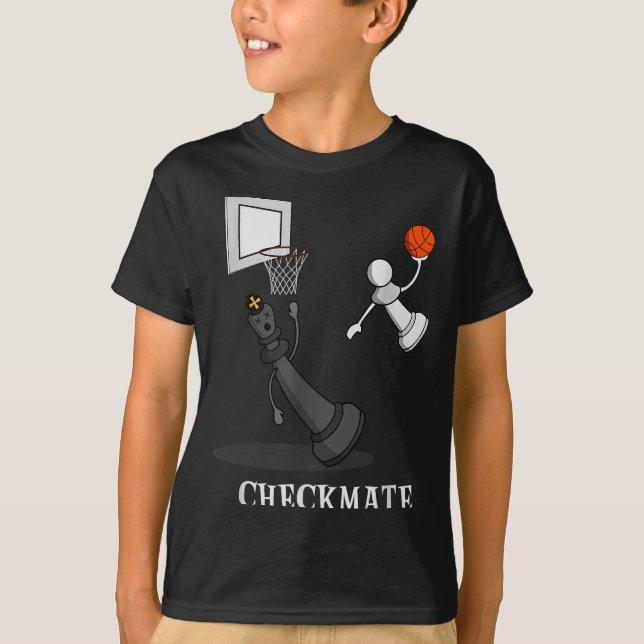 Funny Checkmate Chess Basketball Game Board King P T-Shirt (Front)