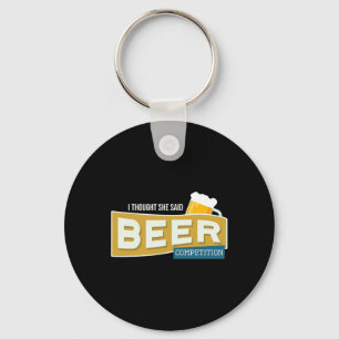 Funny Cheer Dad Beer Competition Cheerleading T-sh Keychain