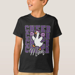 Funny Cheer Goose Mom Purple Coquette Bow Sport Ch T-Shirt