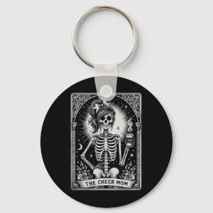 Funny Cheer Mom Halloween, Tarot Card Cheerleading Keychain