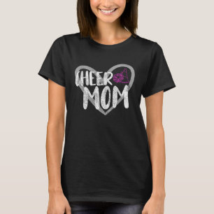Funny Cheer Mom Heart Cheerleading Cheerleader T-Shirt