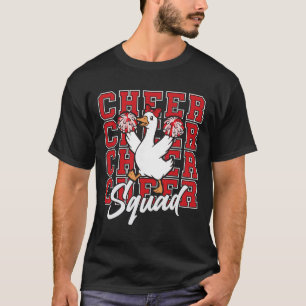 Funny Cheer Squad Goose Red Coquette Bow Sport Che T-Shirt