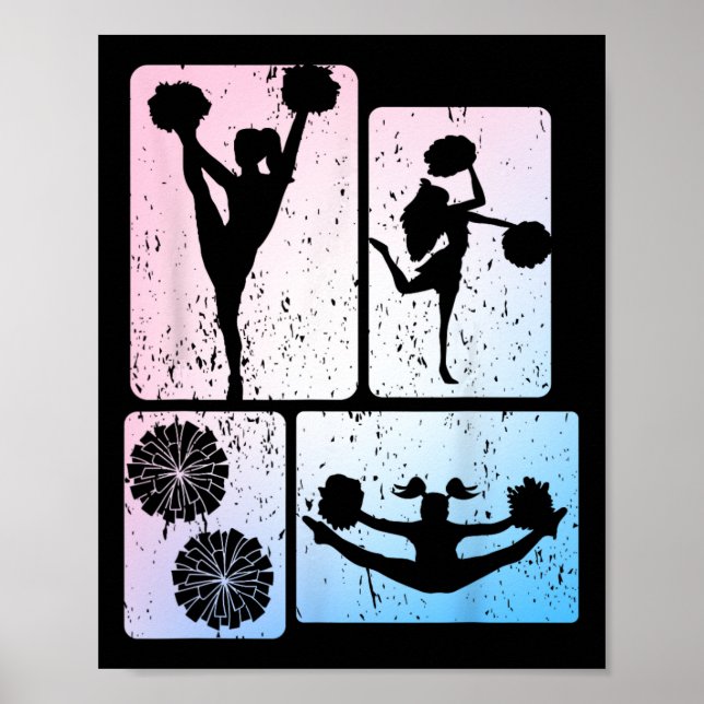 Funny Cheerleader Cheering Acrotic Enthusiast Chee Poster (Front)