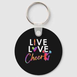 Funny Cheerleader Cheerleading Girls Live Love Che Keychain