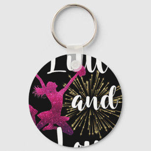 Funny Cheerleader Little And Loud Cheerleading Che Keychain