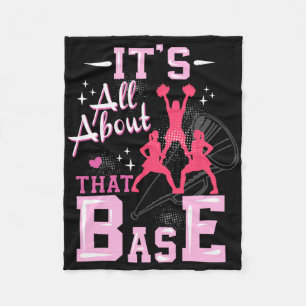 Funny Cheerleading All About That Se Cheer Leader Fleece Blanket